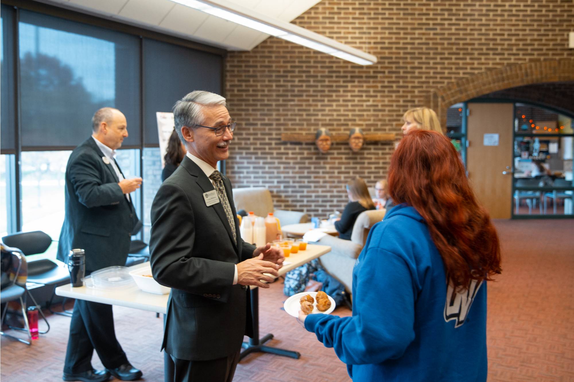 Dean Loren Rullman at Snacks and Relax with Student Affairs.